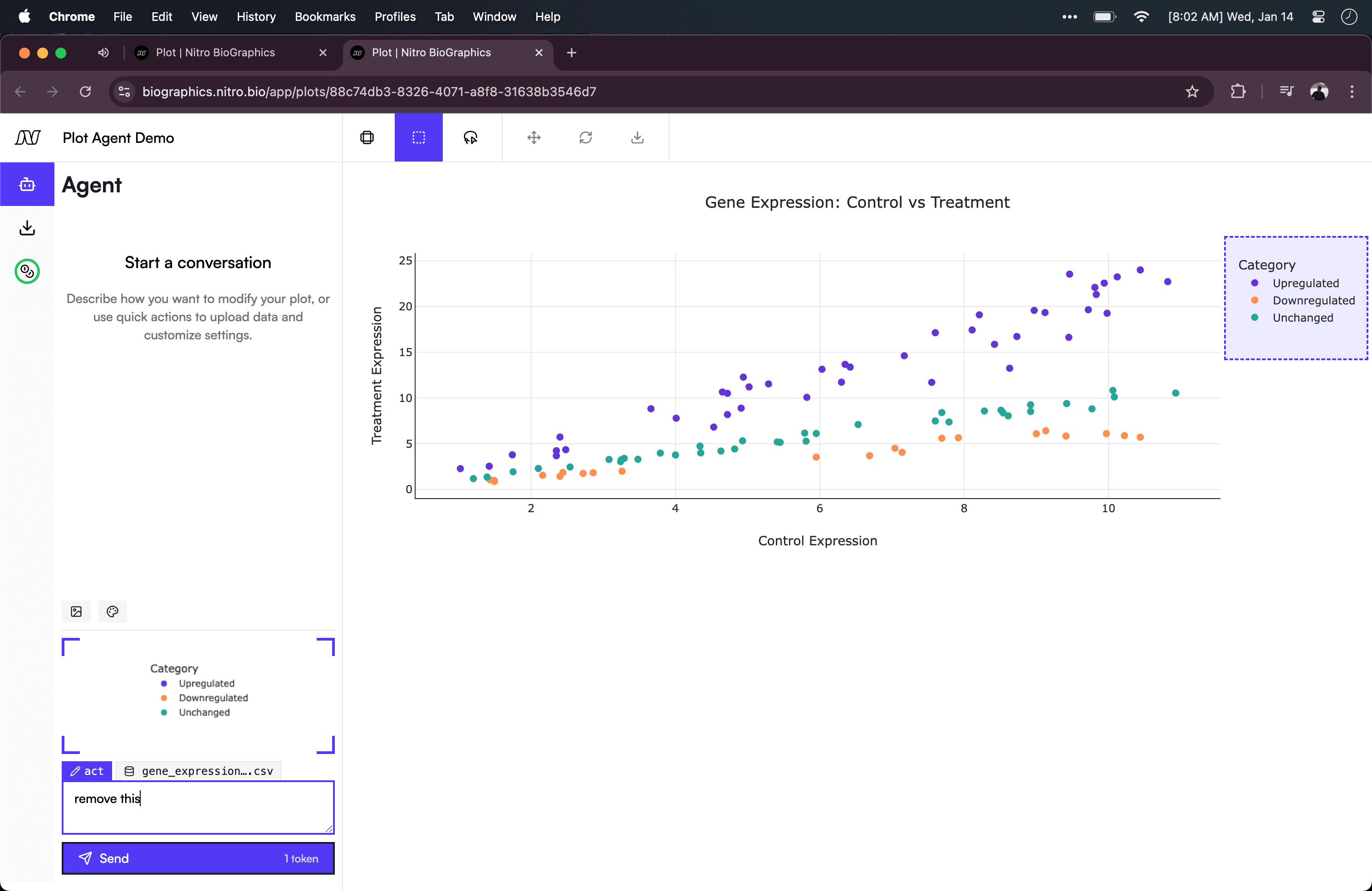 User dragging to select portion of plot